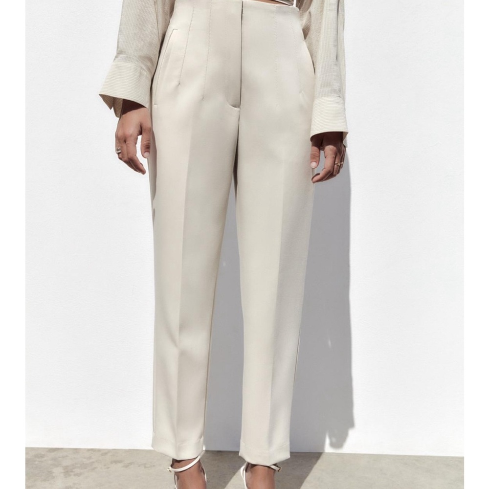 NWT Zara Beige / Tan High Waisted Pants - Viral Workwear - XS - Picture 10 of 10